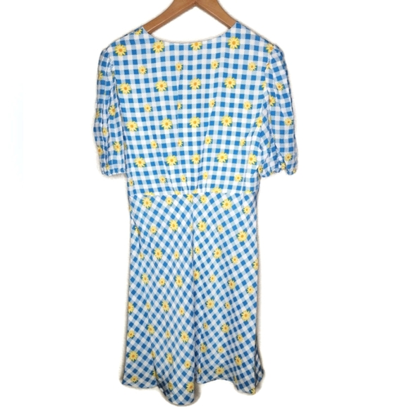 STAUD Milla Mini Dress in Gingham Daisy Plaid Size 12 New With Tags - Picture 4 of 8